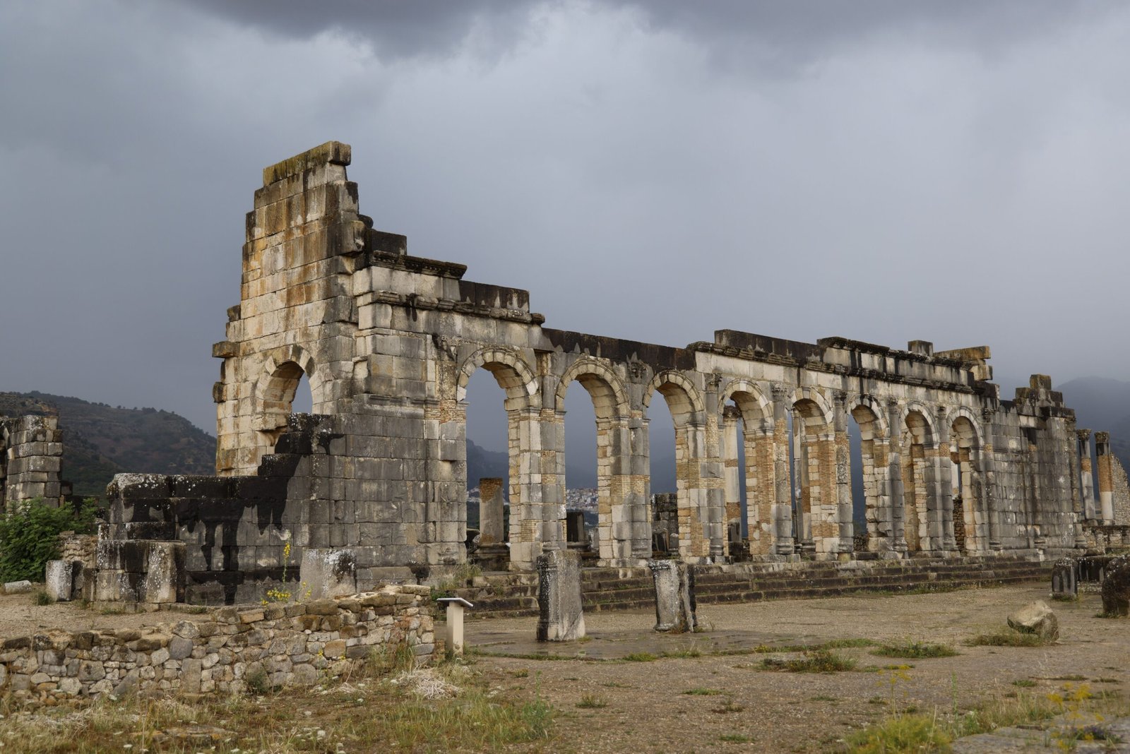 Visit the historic Roman ruins of Volubilis near Meknes.