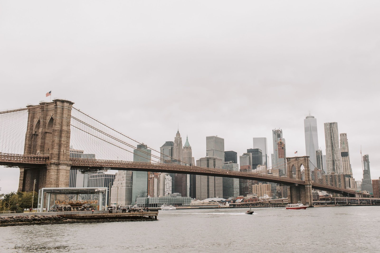 Stroll across the Brooklyn Bridge for stunning skyline views