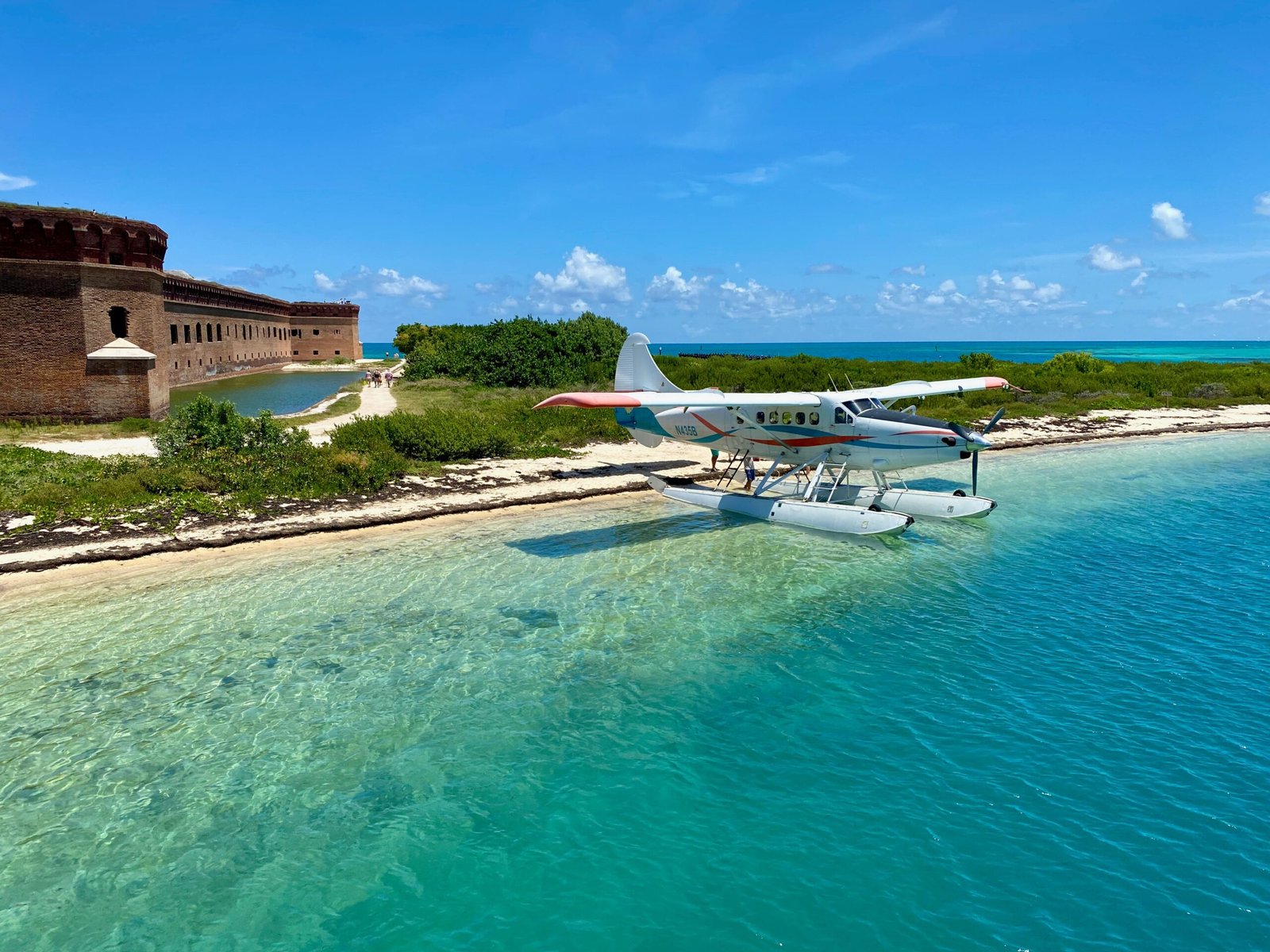Explore the Dry Tortugas National Park by ferry or seaplane