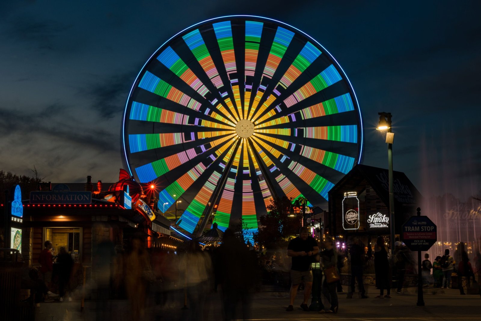 Stroll through The Island in Pigeon Forge and enjoy the free water fountain show.