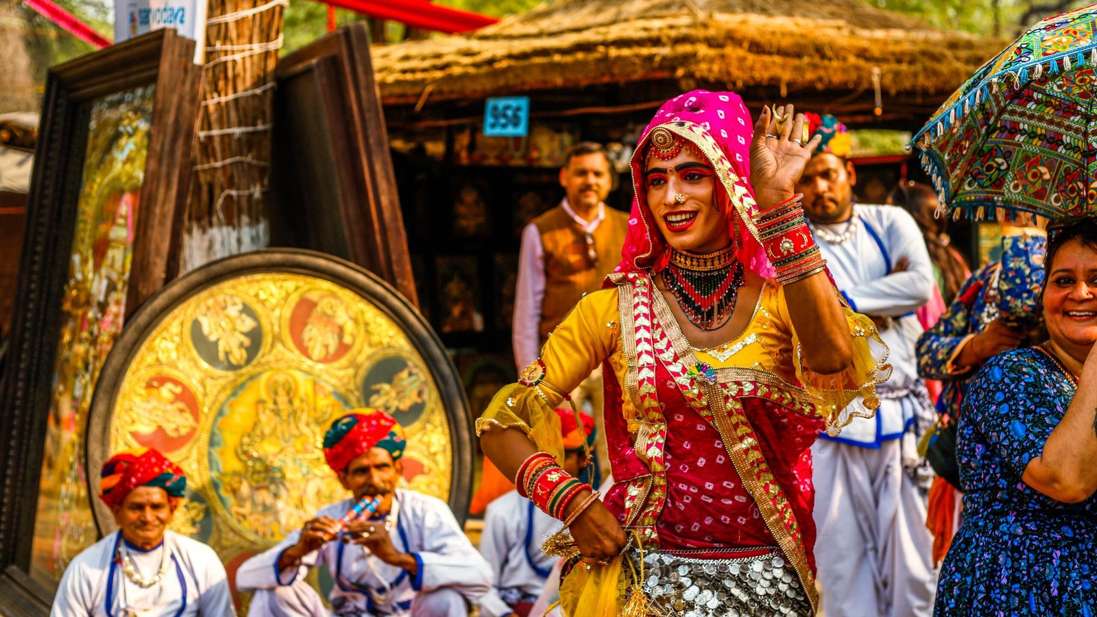 Enjoy a traditional Rajasthani meal at Chokhi Dhani, a cultural village showcasing local cuisine and performances.