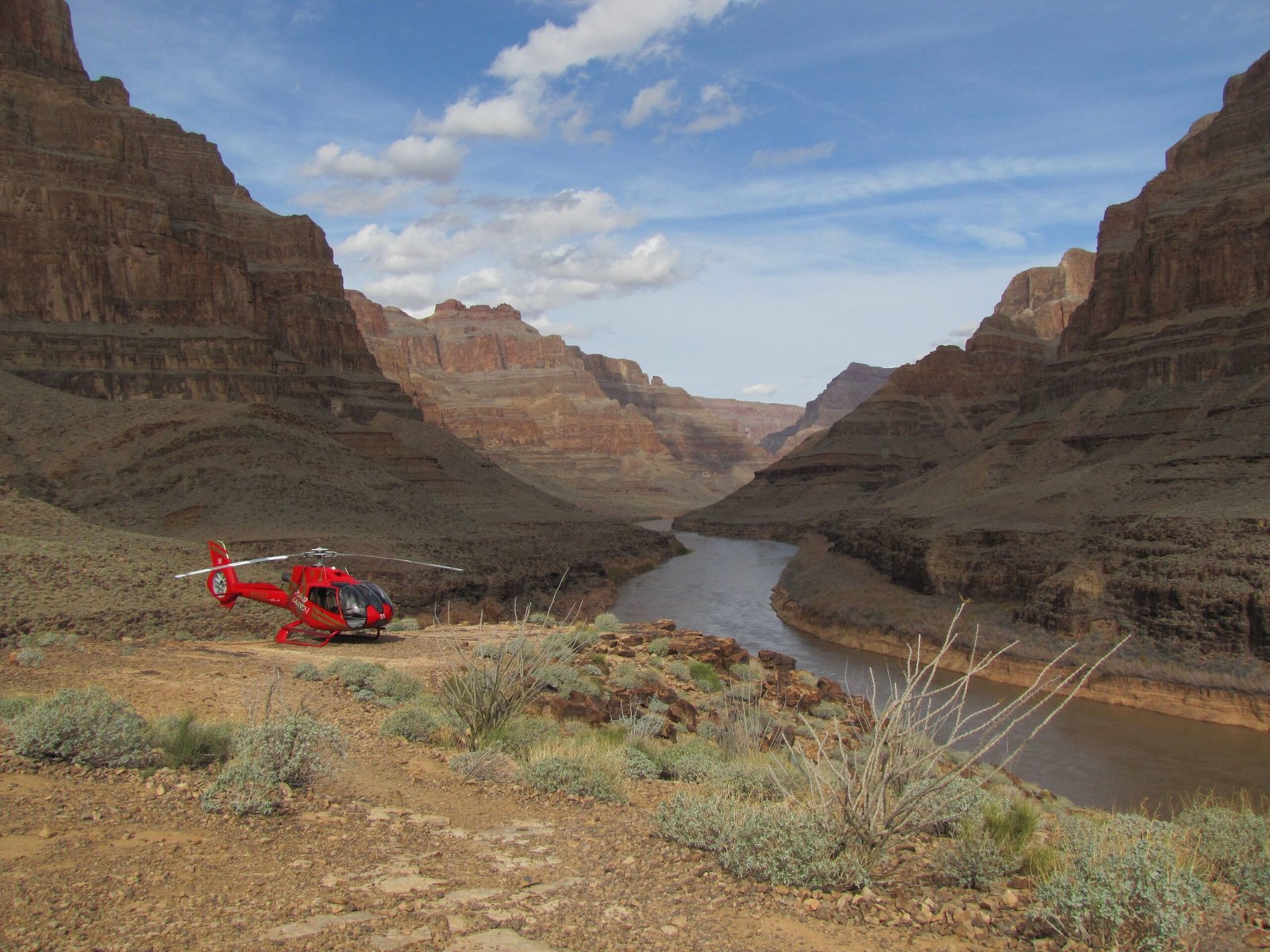 Take a helicopter tour over the Grand Canyon for breathtaking views.