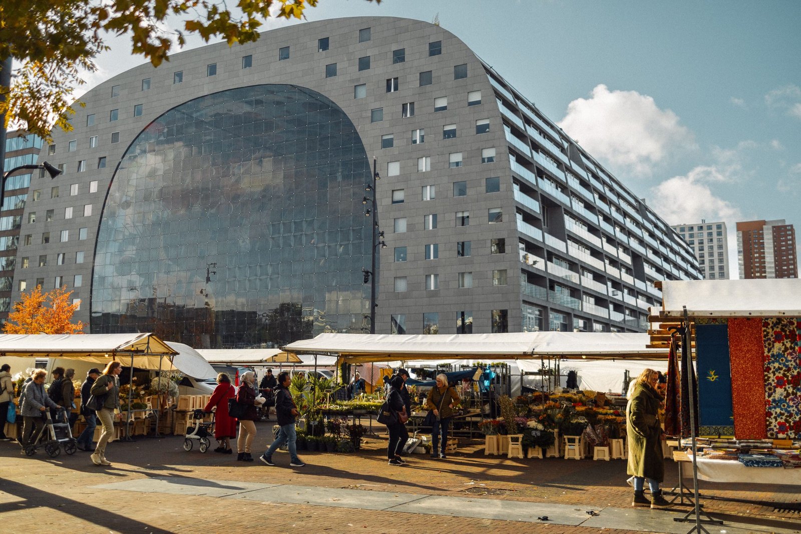 Explore the iconic Markthal for local food and shopping