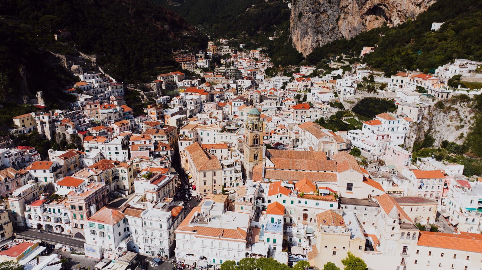 Stroll through the charming Piazza dei Dogi in Amalfi’s historic center.