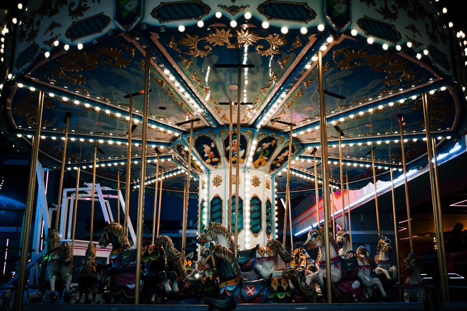 Enjoy a classic carousel ride at the Seaside Carousel Mall