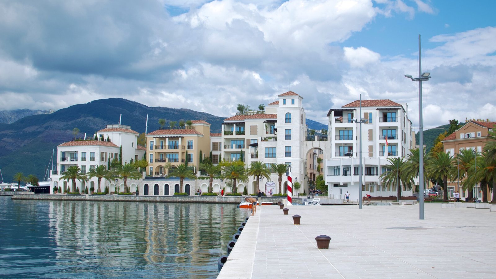 Stroll along the scenic promenade of Llandrillo in Tivat.