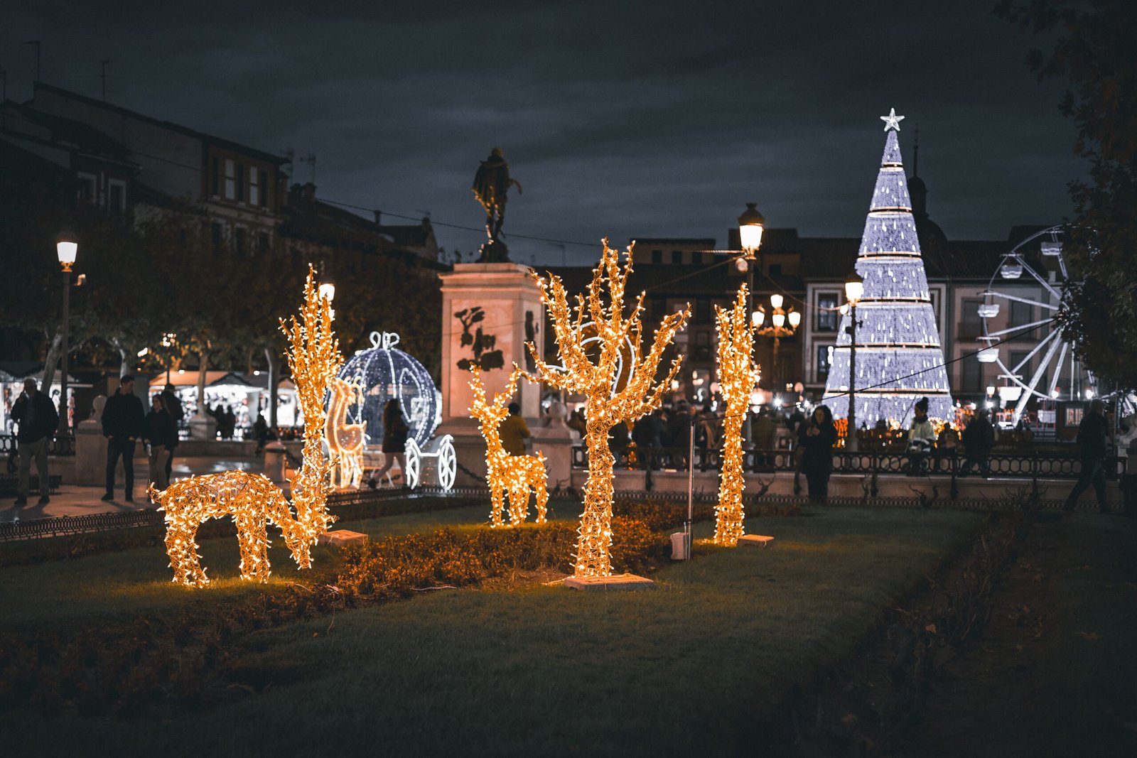 Explore the holiday light displays at the downtown city park