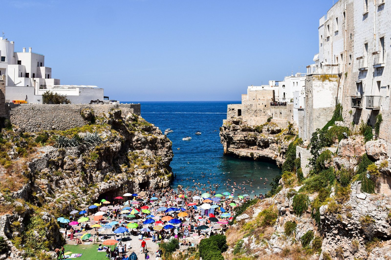 Relax at Pane e Pomodoro Beach, one of Bari’s most popular sandy spots.
