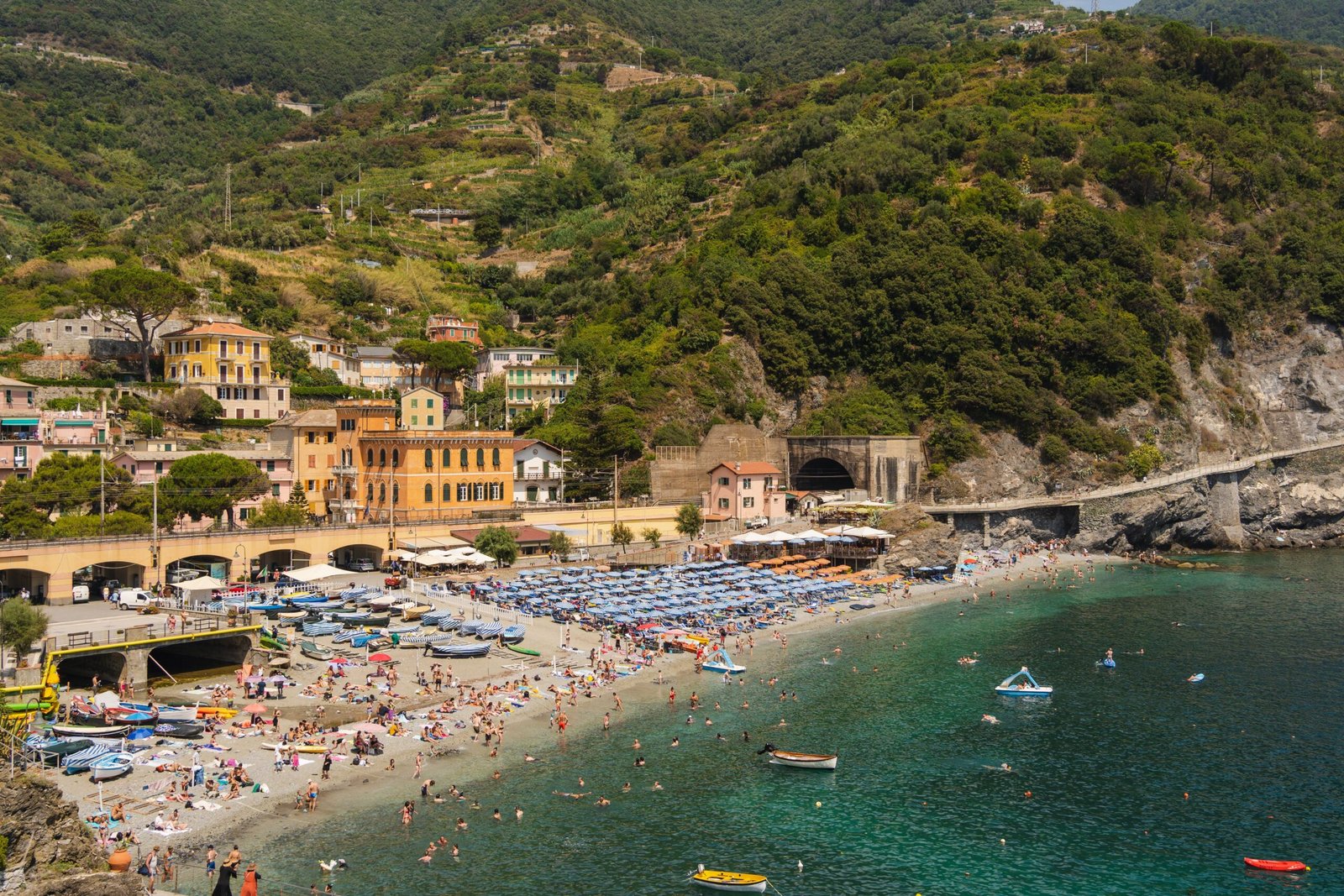 Explore the beautiful beach at Monterosso al Mare and relax under the sun.