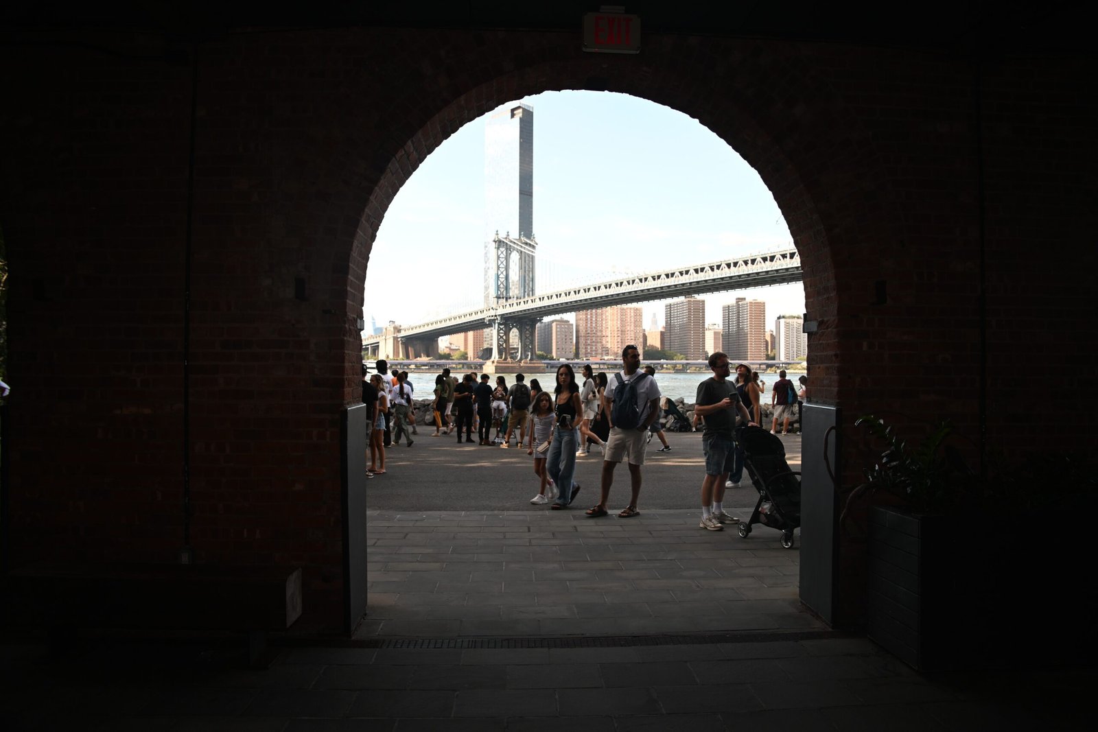 Stroll along the DUMBO waterfront and take in the views of the Manhattan skyline.