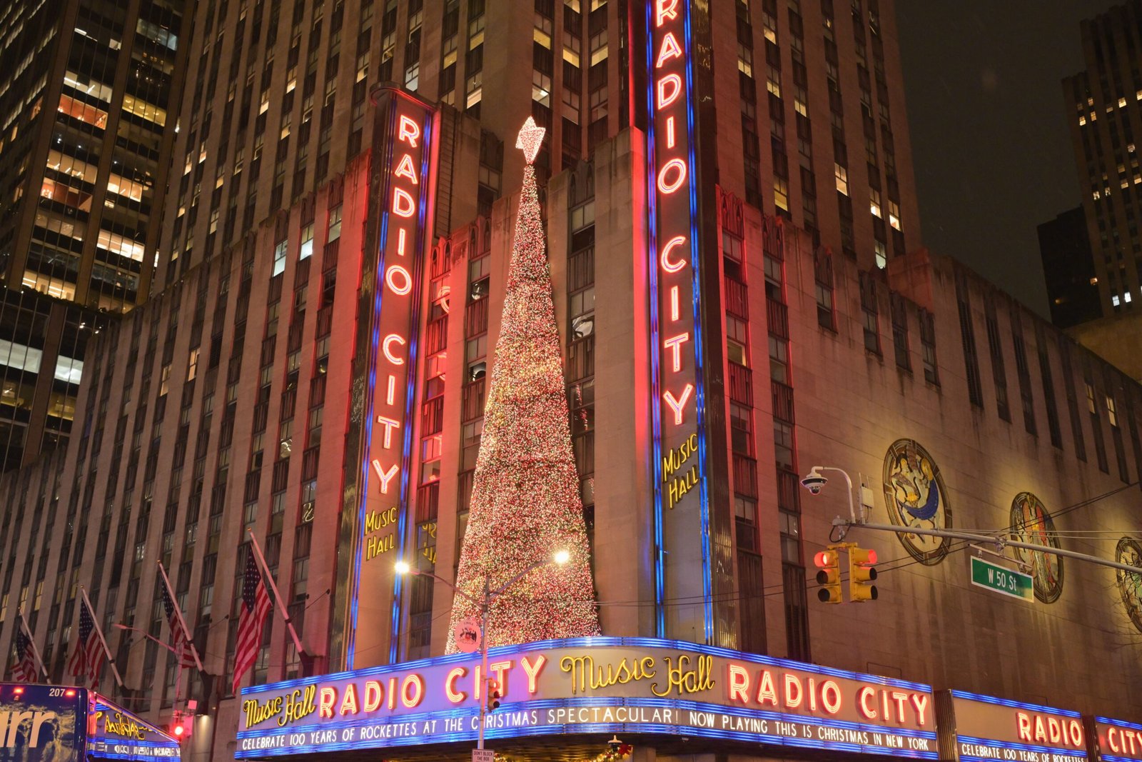 Experience the famous Christmas Spectacular featuring the Rockettes at Radio City Music Hall.
