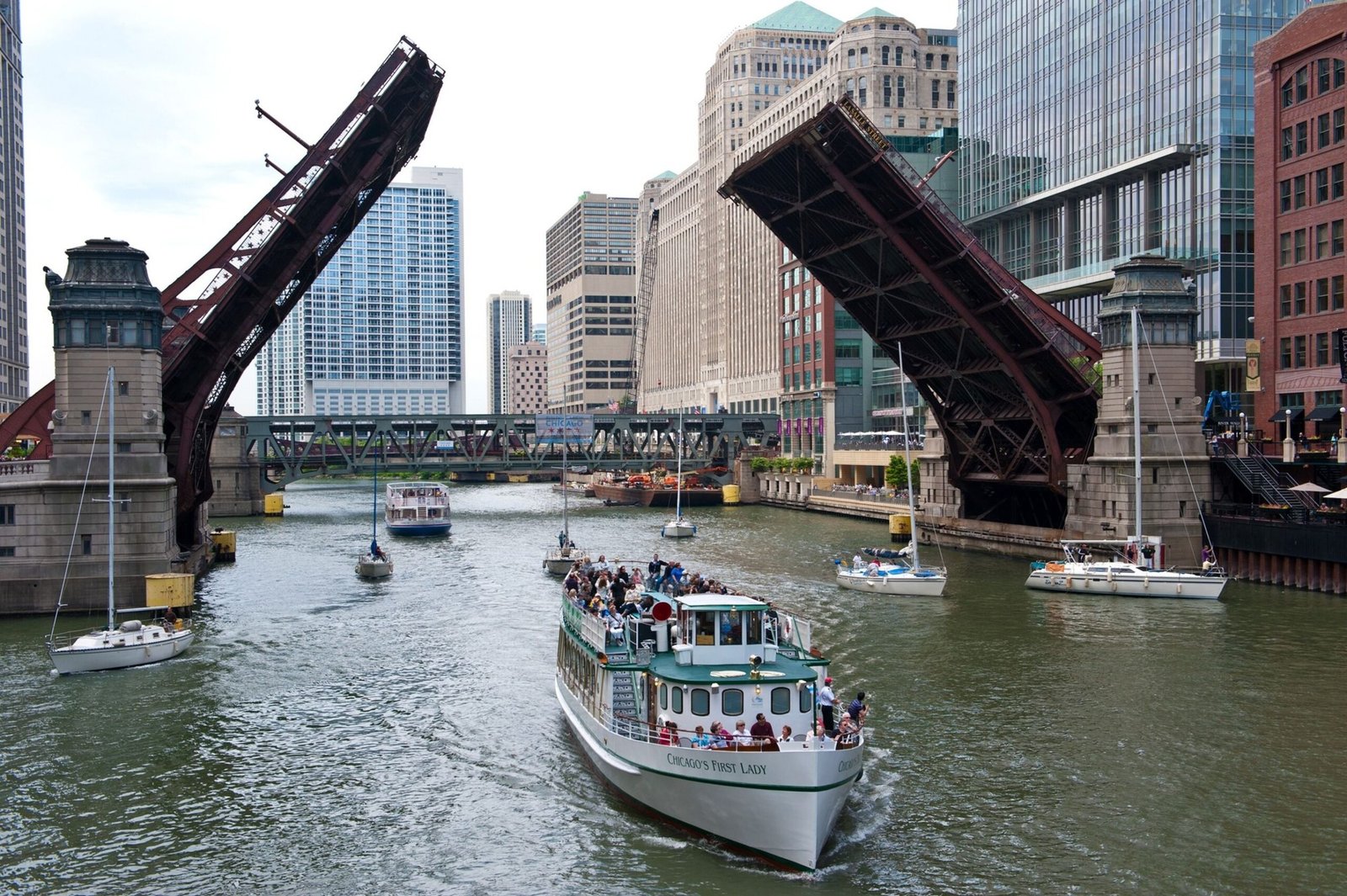 Take a guided architectural boat tour on the Chicago River.