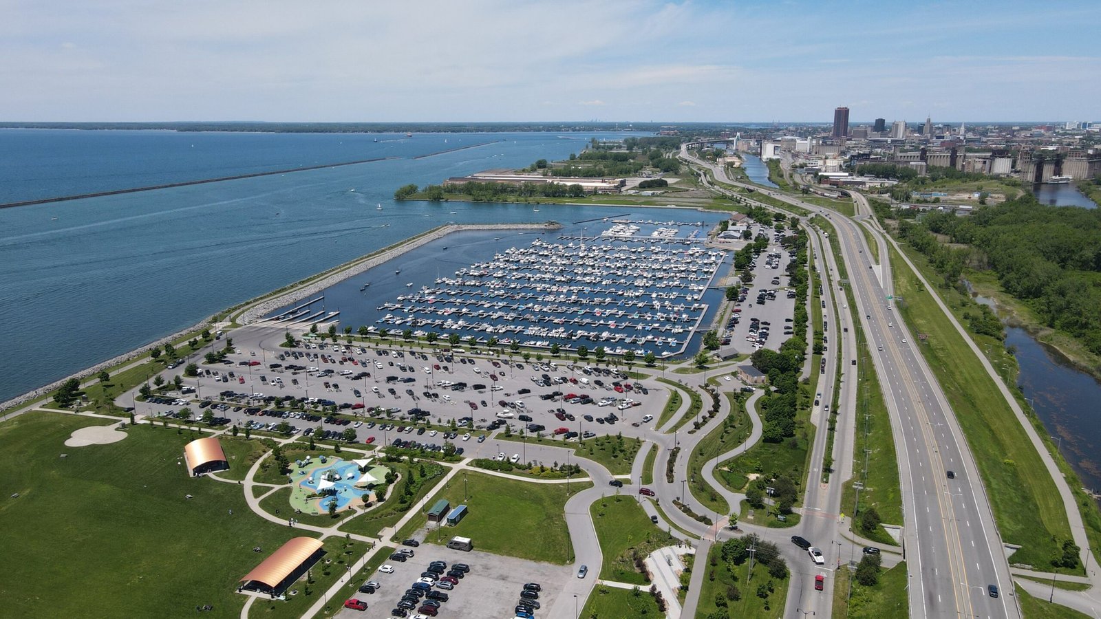 Go fishing or boating at Lake Erie.