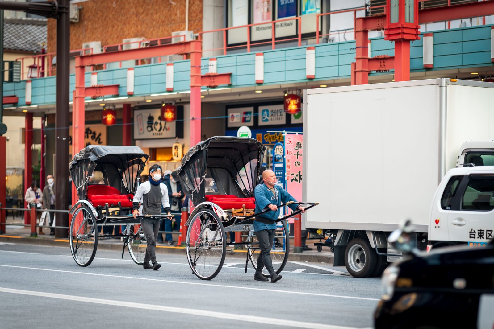 Experience a rickshaw ride around Asakusa for a taste of old Tokyo.