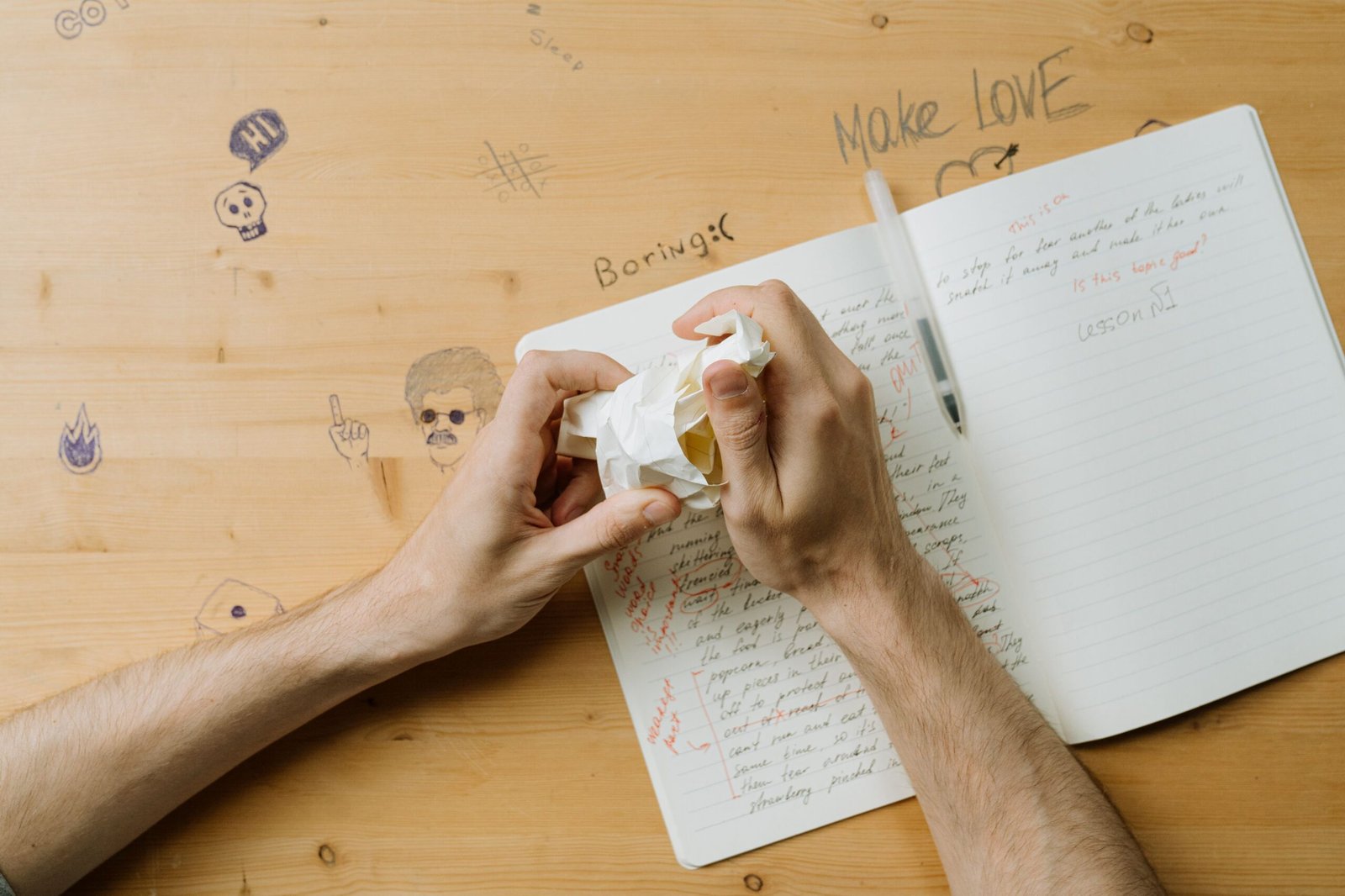 Write a short story based on a classmate's doodles.