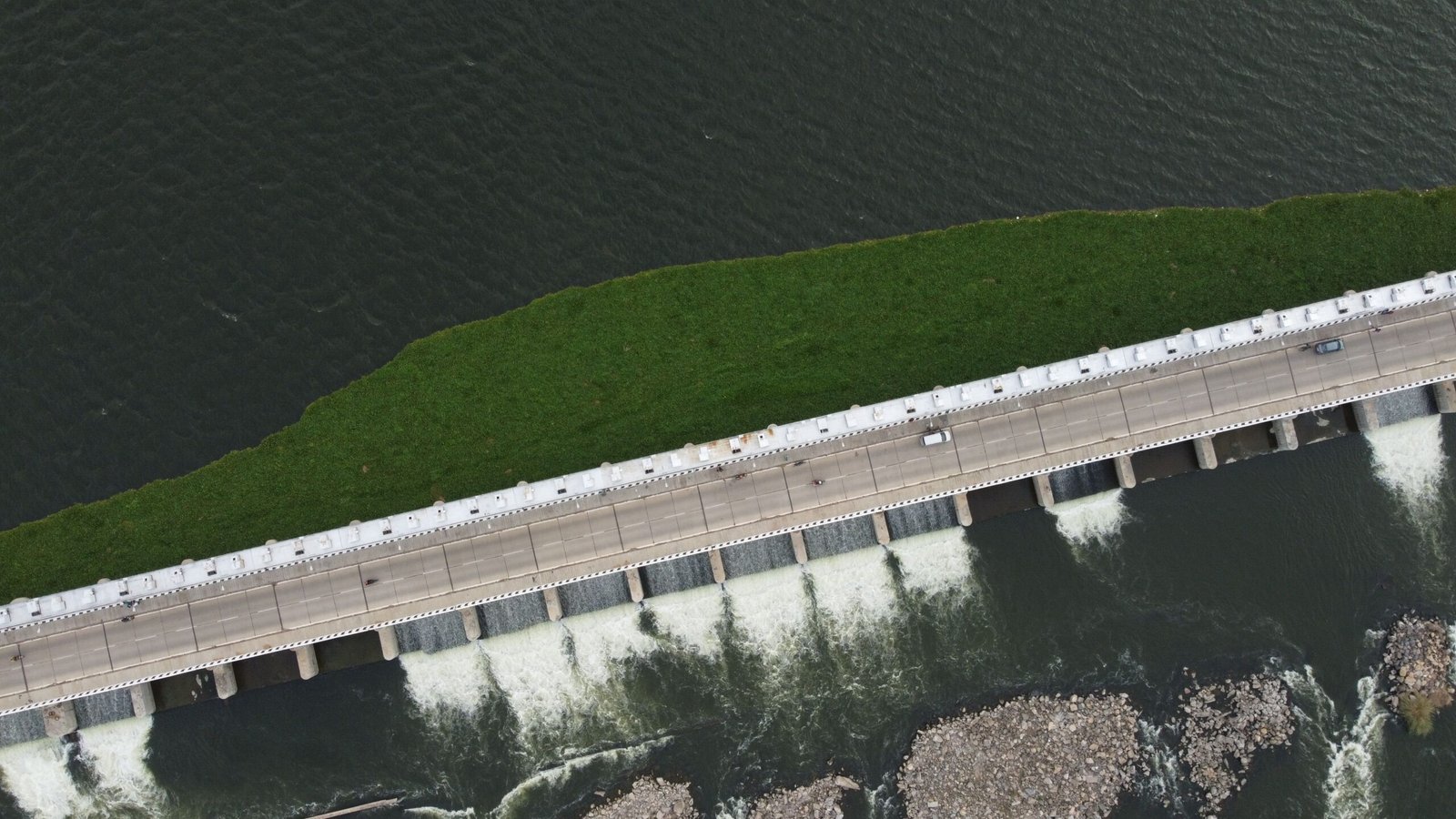 Enjoy the views from the top of the Deep Creek Lake Dam.